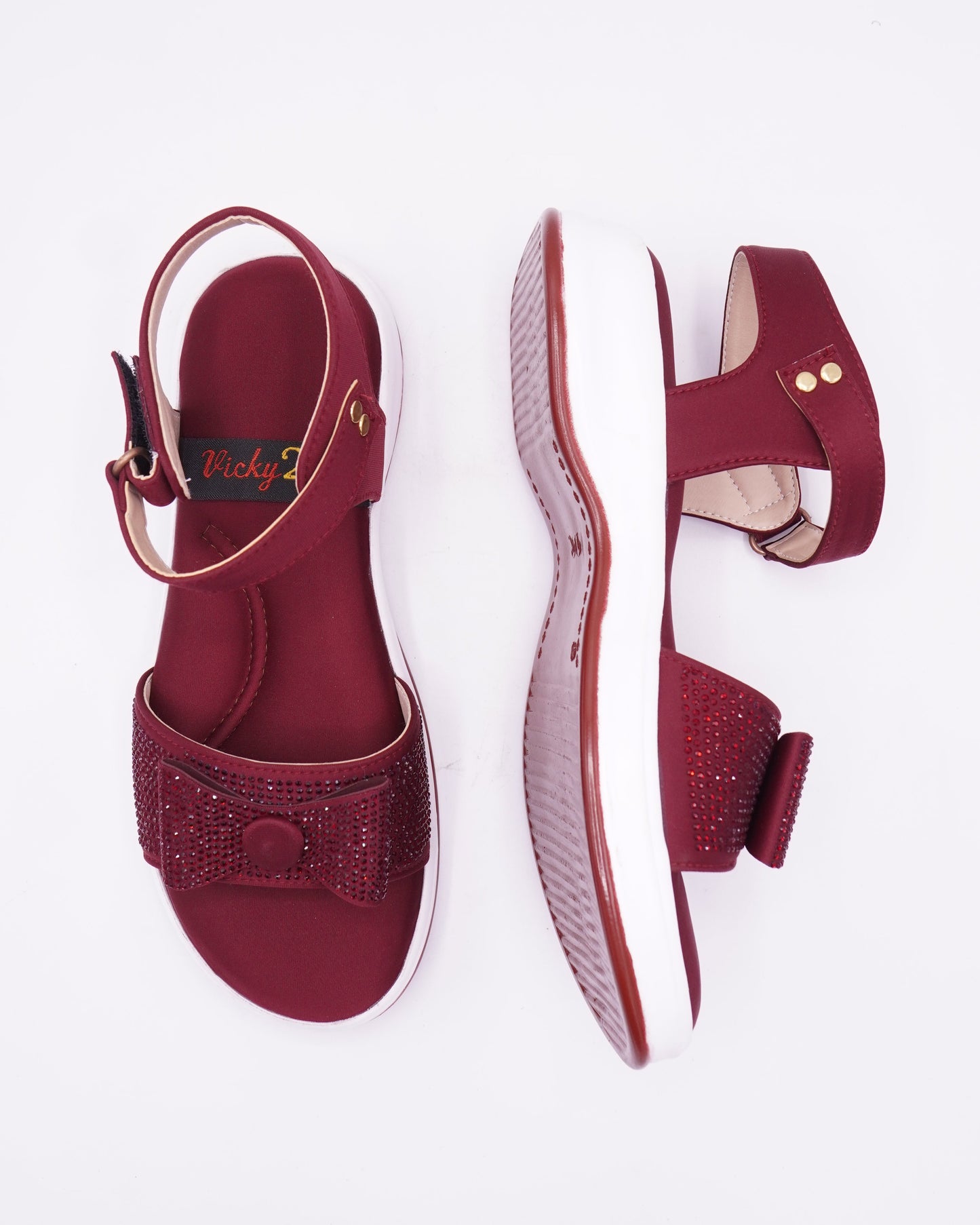 Crystal-Embellished Sport-Comfort Sandals