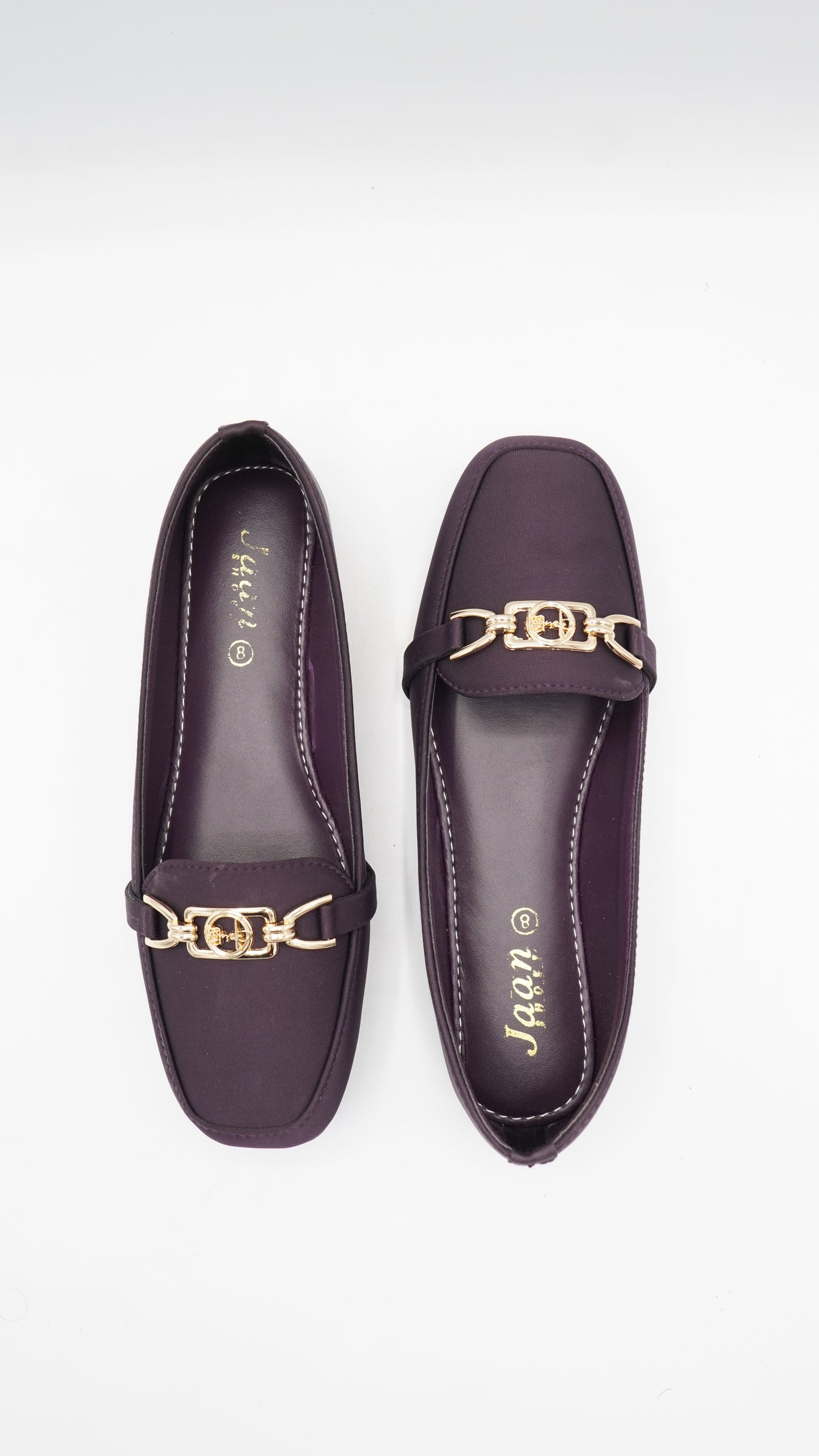 Chic Deep Purple Gold-Accent Loafers