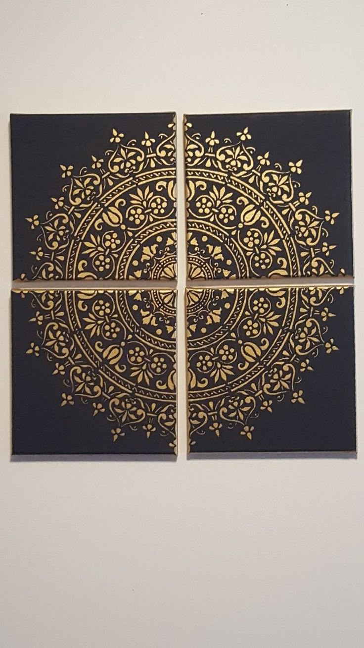 Elegant Black & Gold Mandala Canvas Art