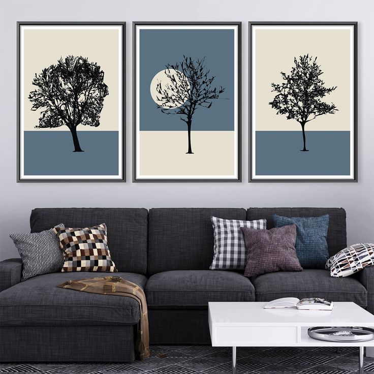 Modern Minimalist Tree Trio Wall Art