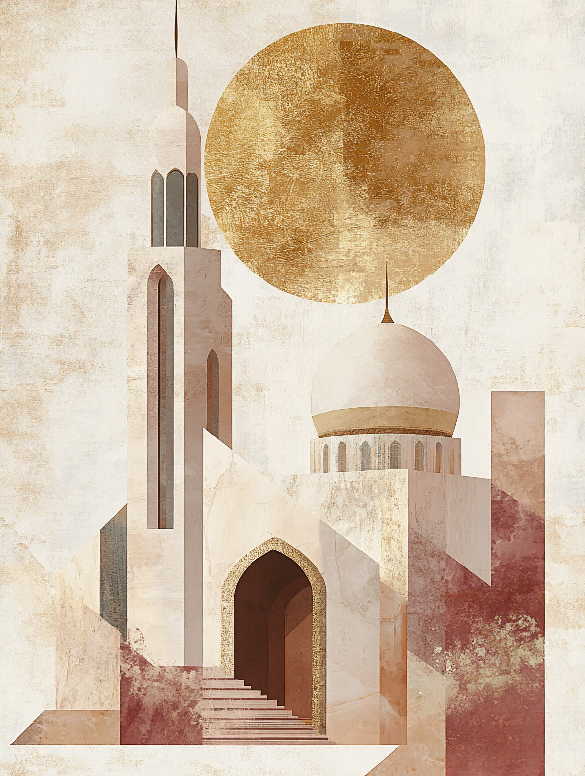 Timeless Elegance: Golden Horizon Mosque