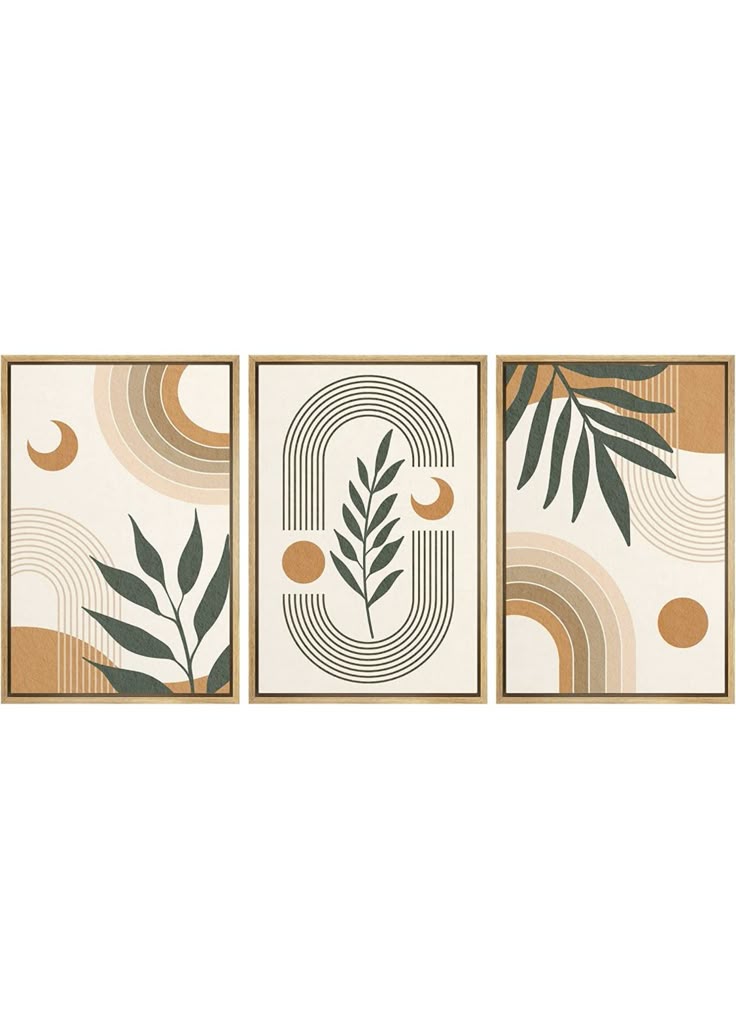 Nature's Harmony Trio - Modern Boho Wall Art