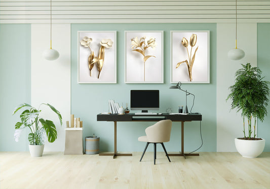 Home Office Elegance – Pastel‑Green Minimalist Workspace
