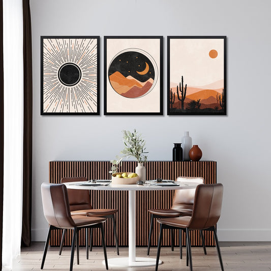 Trio of Desert‑Inspired Art Prints — Minimal Modern Elegance