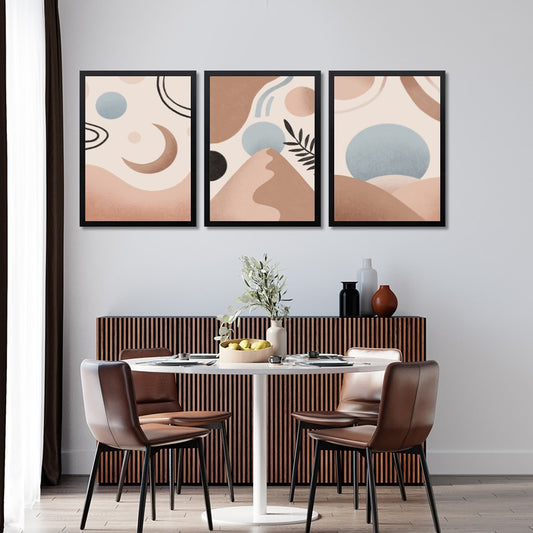 Pastel Earth‑Tone Triptych – Modern Minimalist Wall Art Set