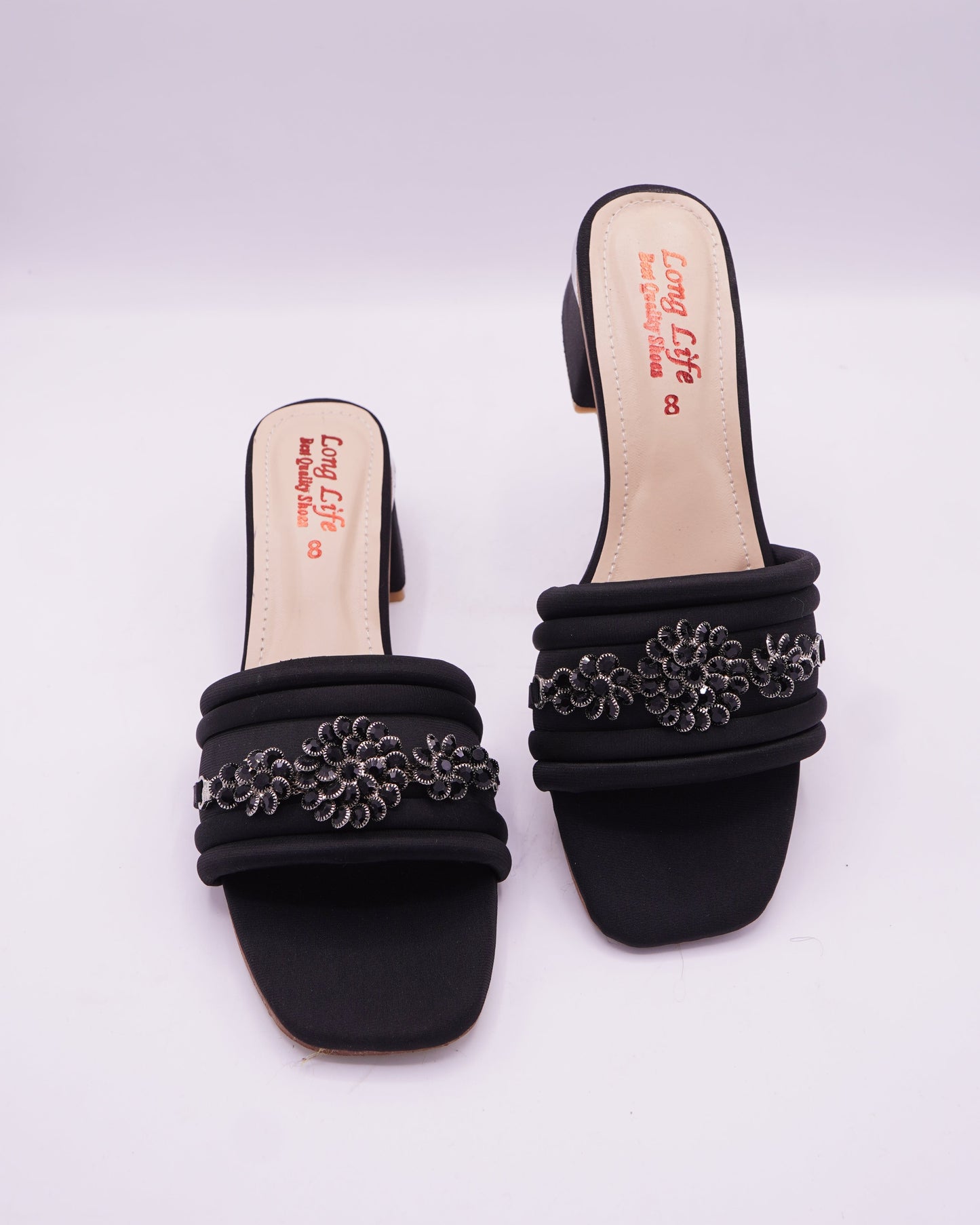Elegant Embellished Block Heel Sandals