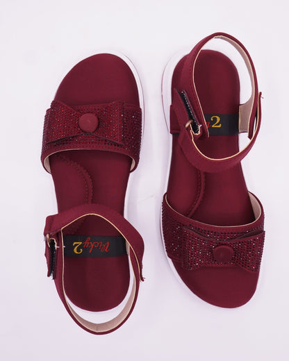 Crystal-Embellished Sport-Comfort Sandals