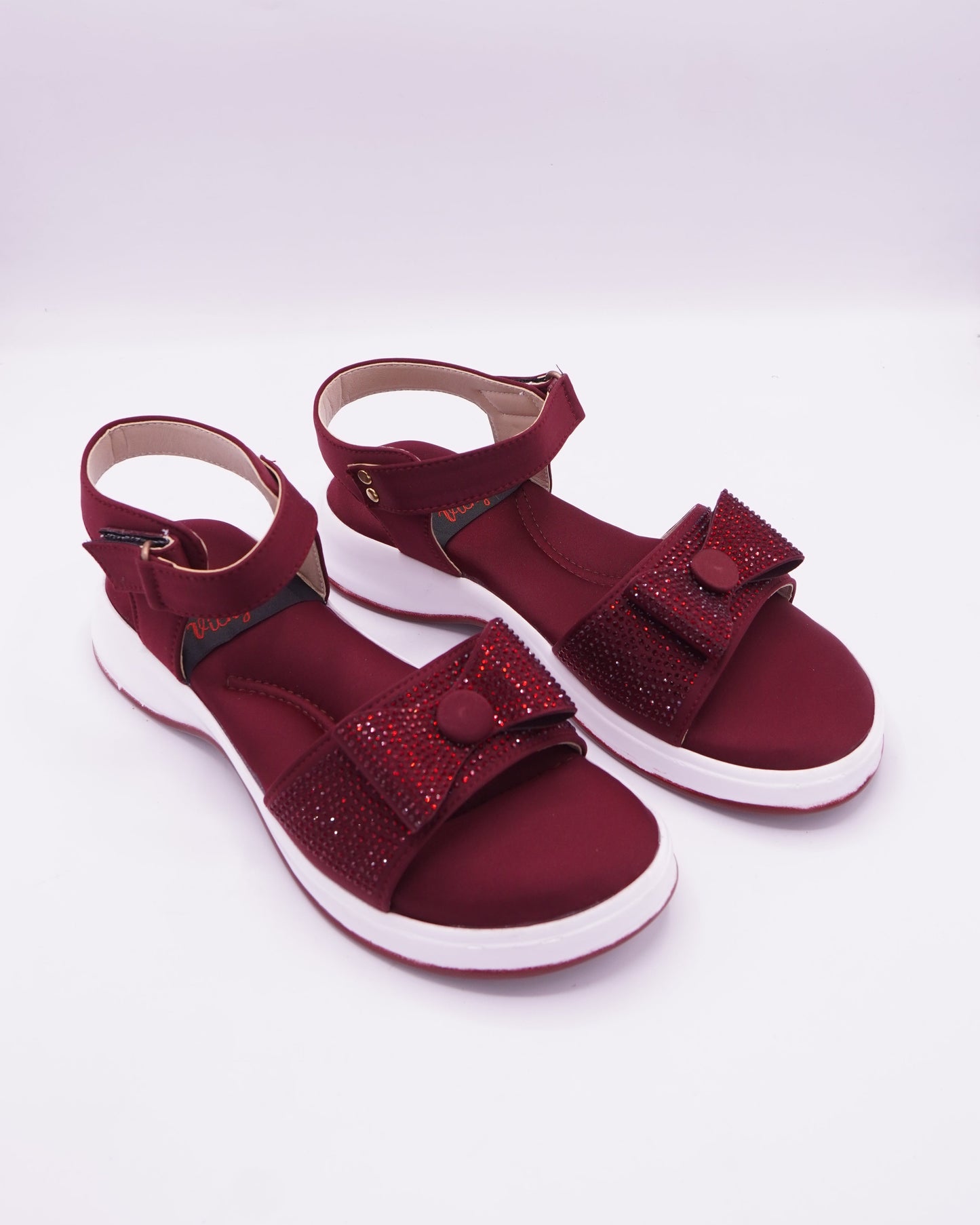 Crystal-Embellished Sport-Comfort Sandals