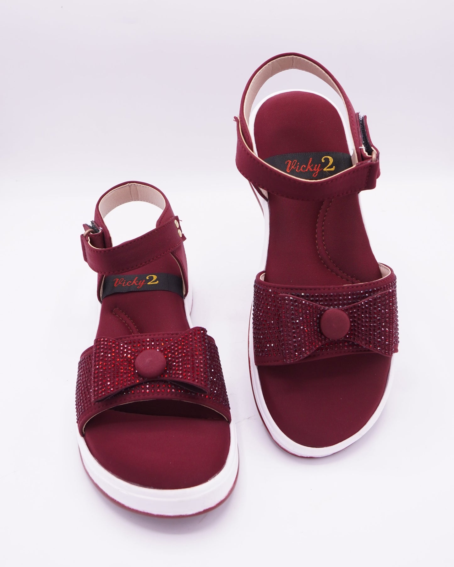 Crystal-Embellished Sport-Comfort Sandals