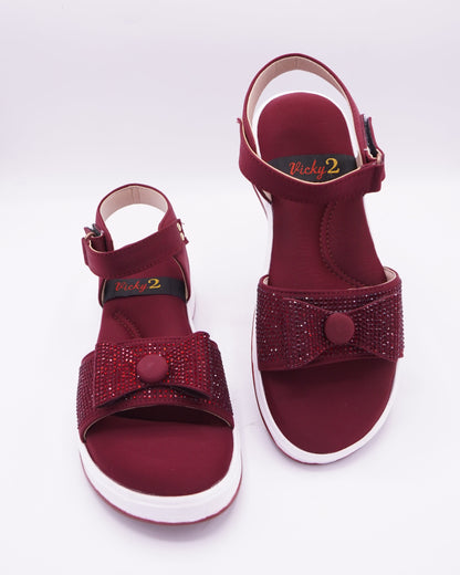 Crystal-Embellished Sport-Comfort Sandals