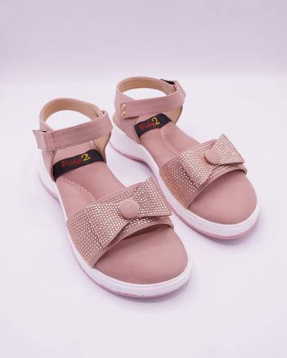 Crystal-Embellished Elegant Mauve Wedge Sandals