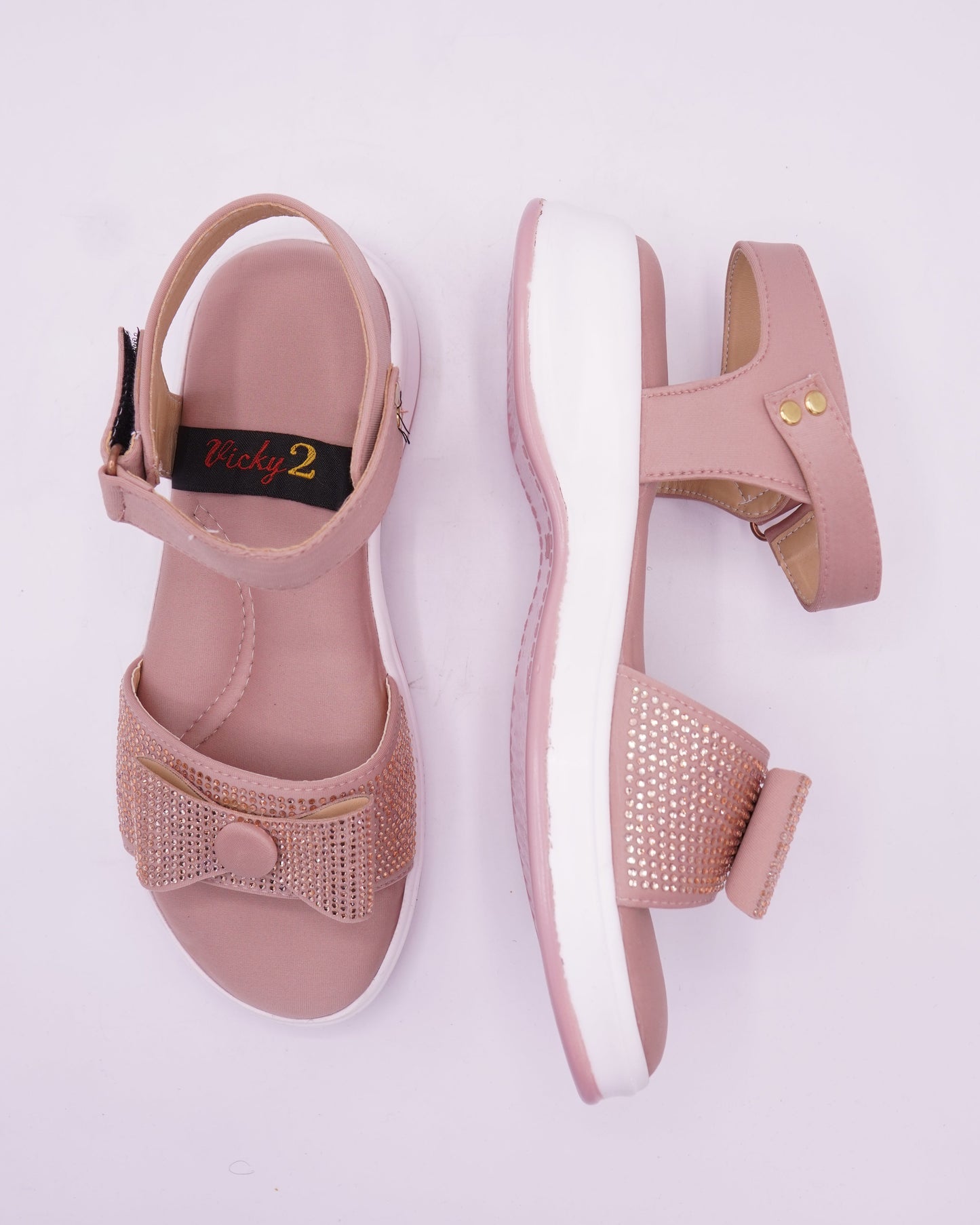 Crystal-Embellished Elegant Mauve Wedge Sandals