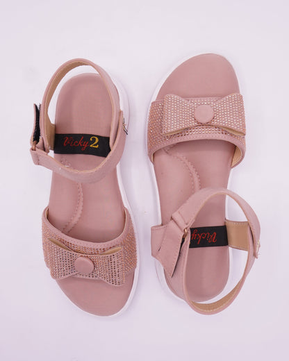 Crystal-Embellished Elegant Mauve Wedge Sandals