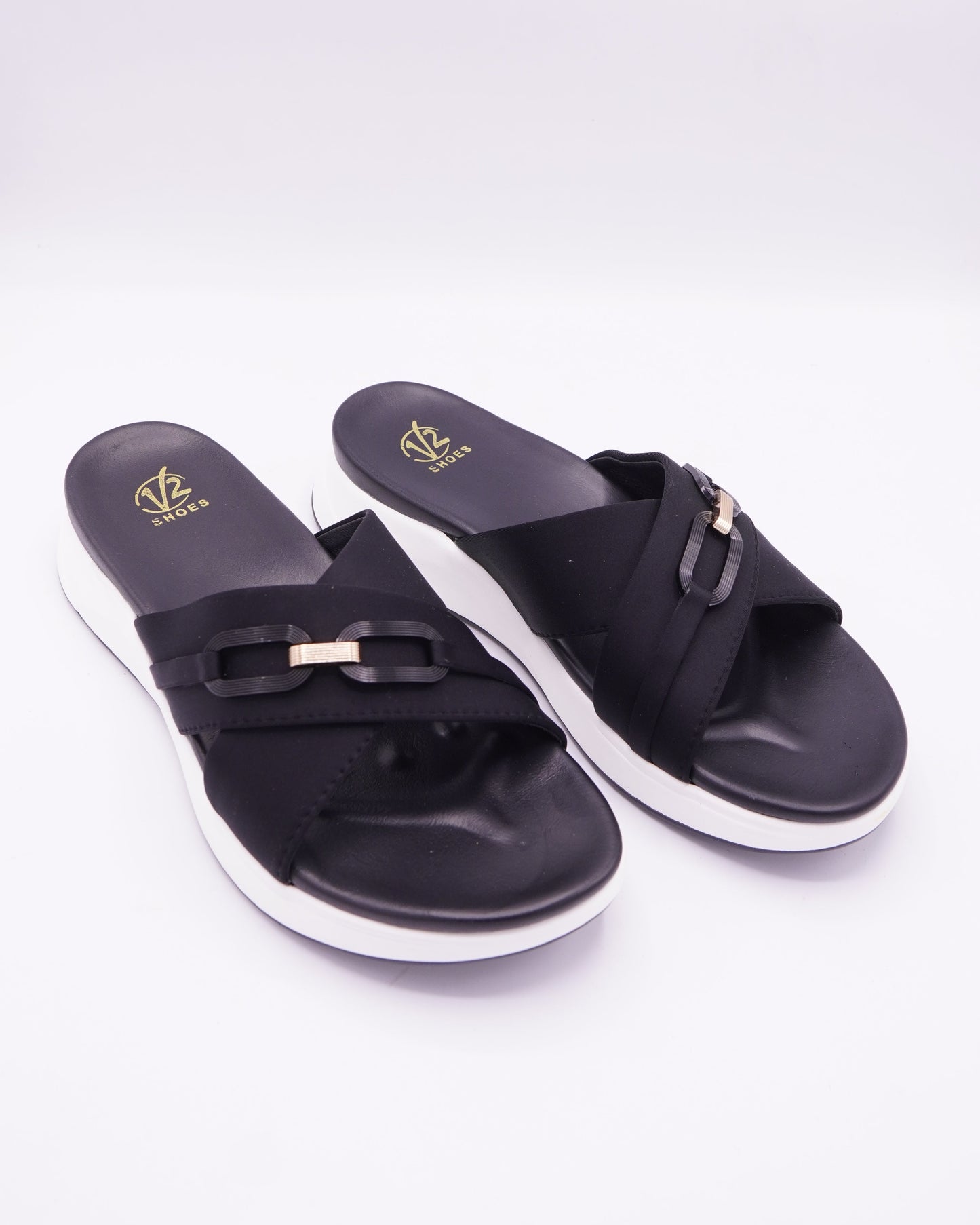 Classic Black Criss-Cross Slides