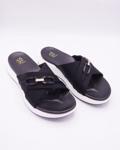 Classic Black Criss-Cross Slides