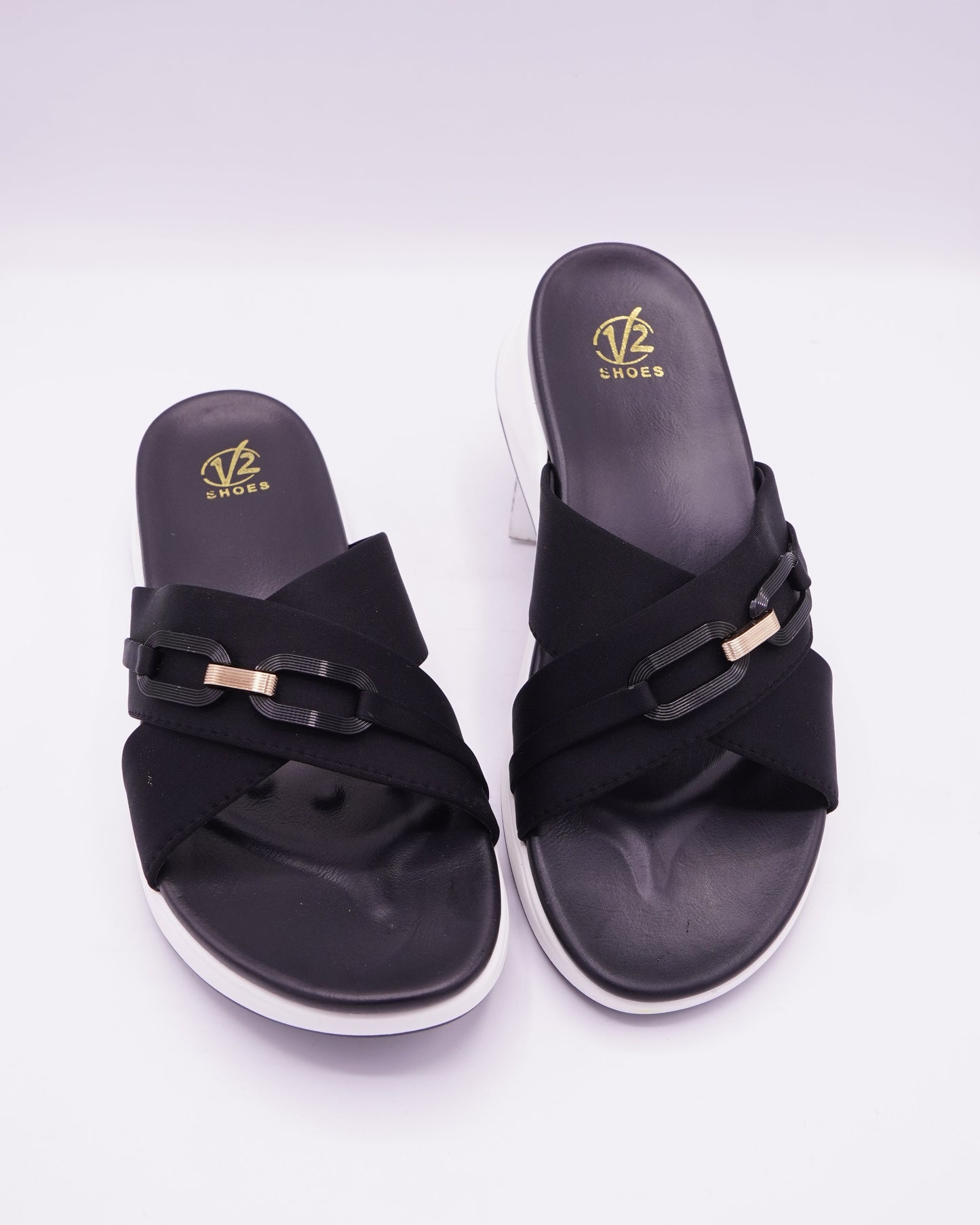 Classic Black Criss-Cross Slides