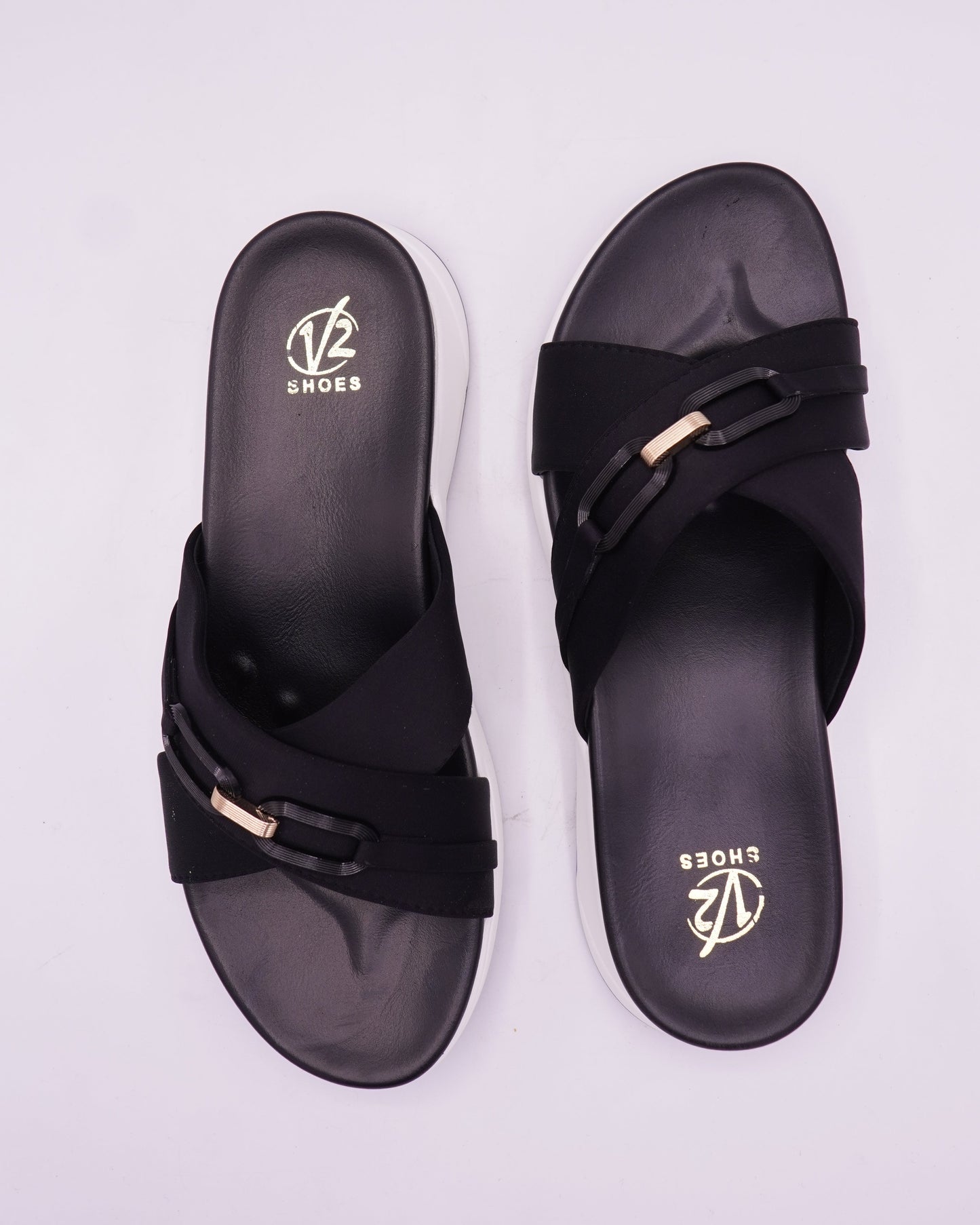 Classic Black Criss-Cross Slides