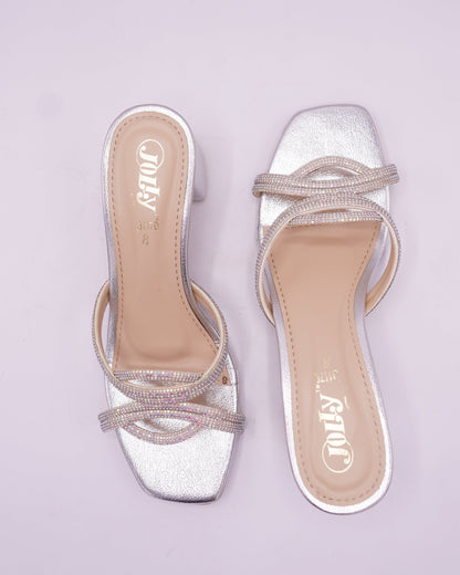 Radiant Shimmer Strappy Block Heels