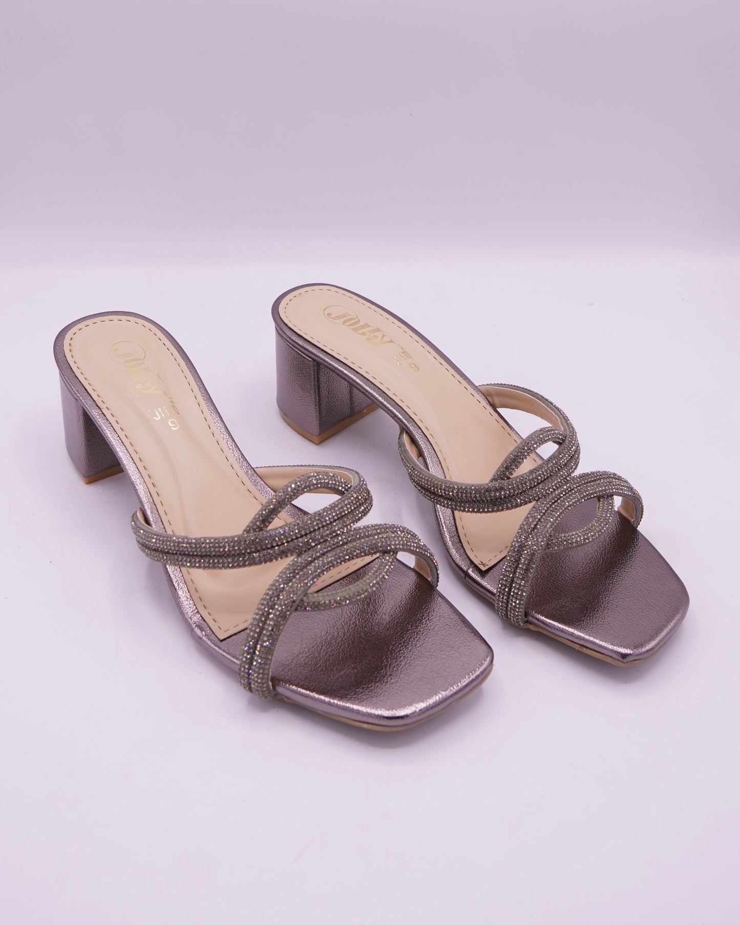 Sparkling Evening Block-Heel Sandals
