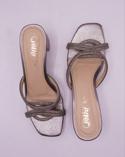Sparkling Evening Block-Heel Sandals
