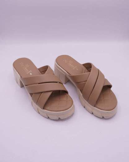 Chic Neutral Criss-Cross Platform Sandals