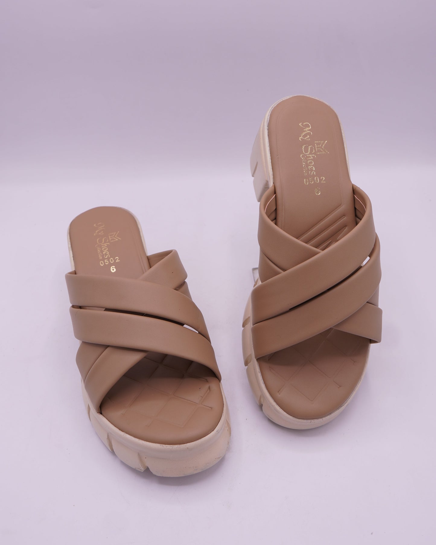 Chic Neutral Criss-Cross Platform Sandals