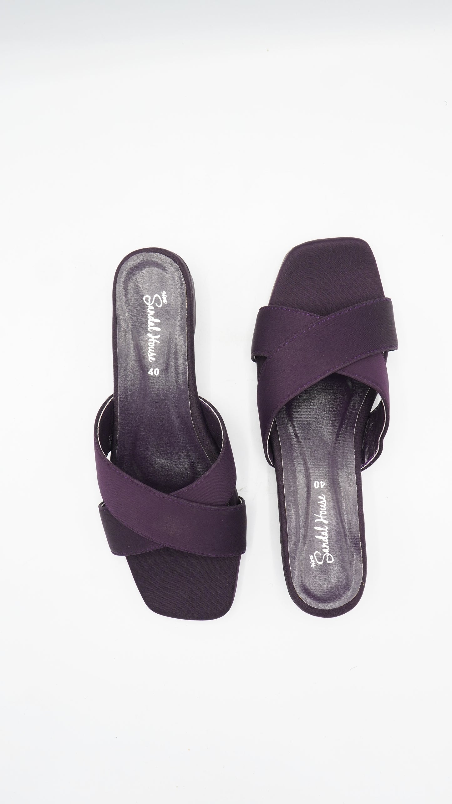 Elegant Plum Criss-Cross Block Heels