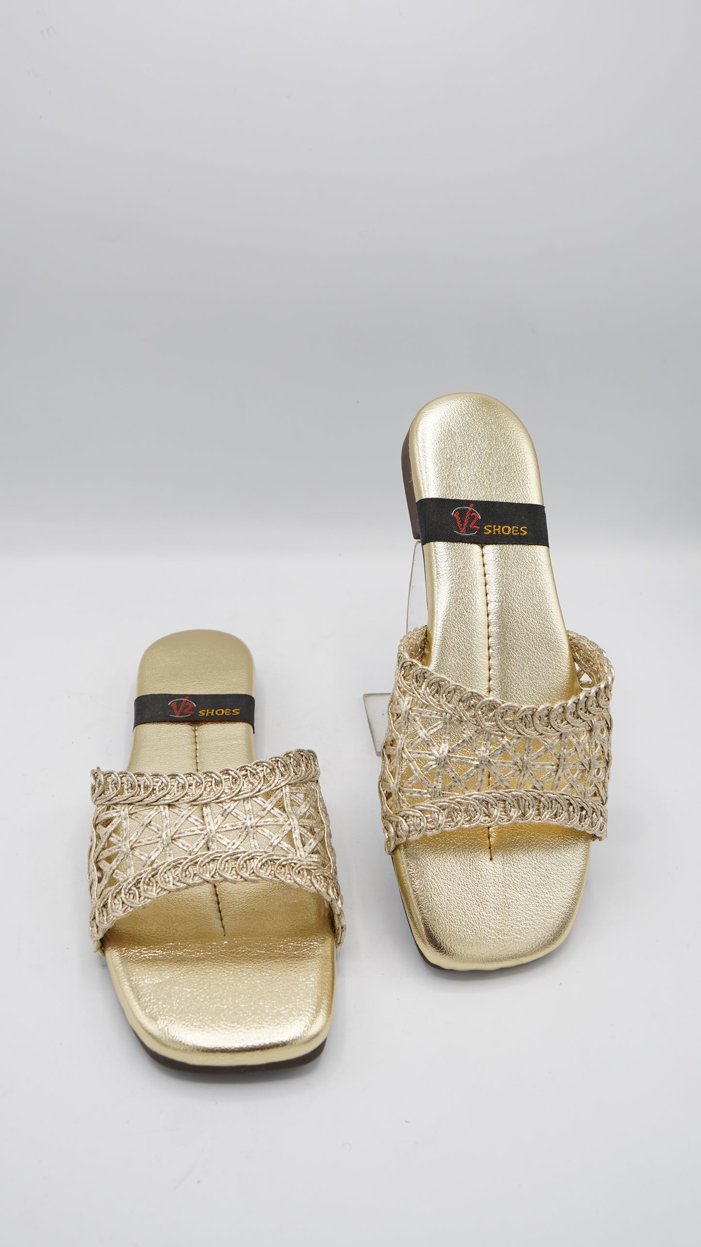 Radiant Gold Braided Slides