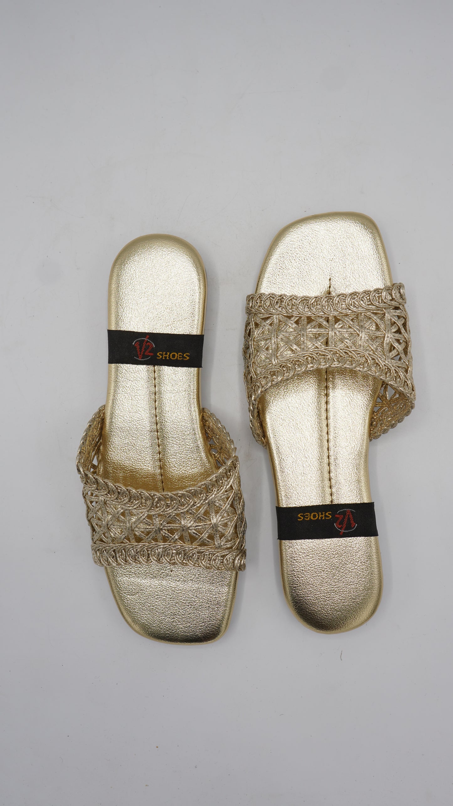 Radiant Gold Braided Slides