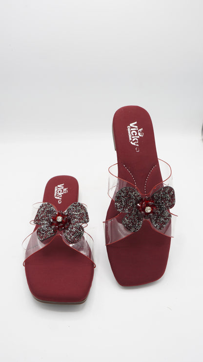 Elegant Embellished Butterfly Slides