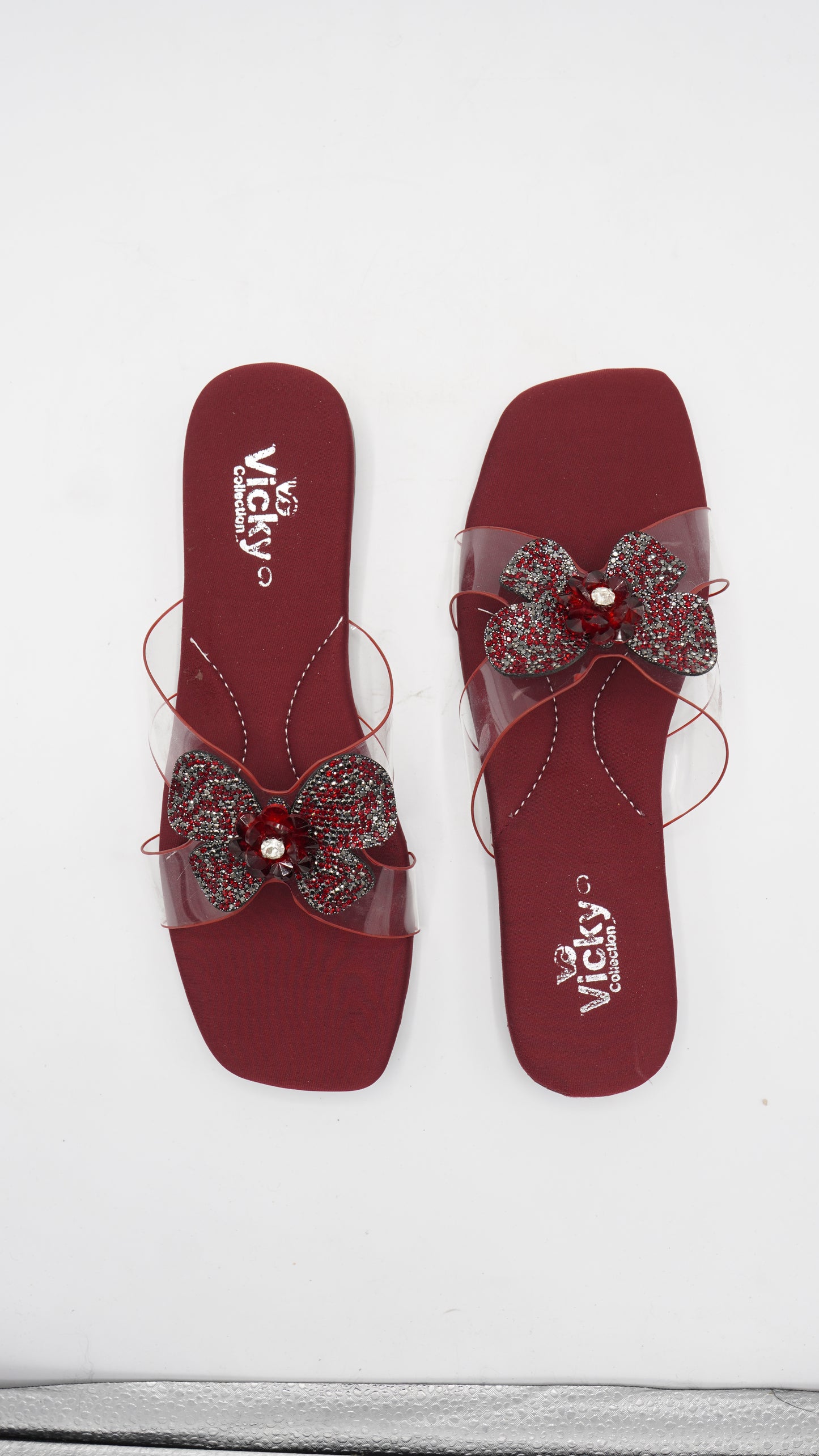 Elegant Embellished Butterfly Slides
