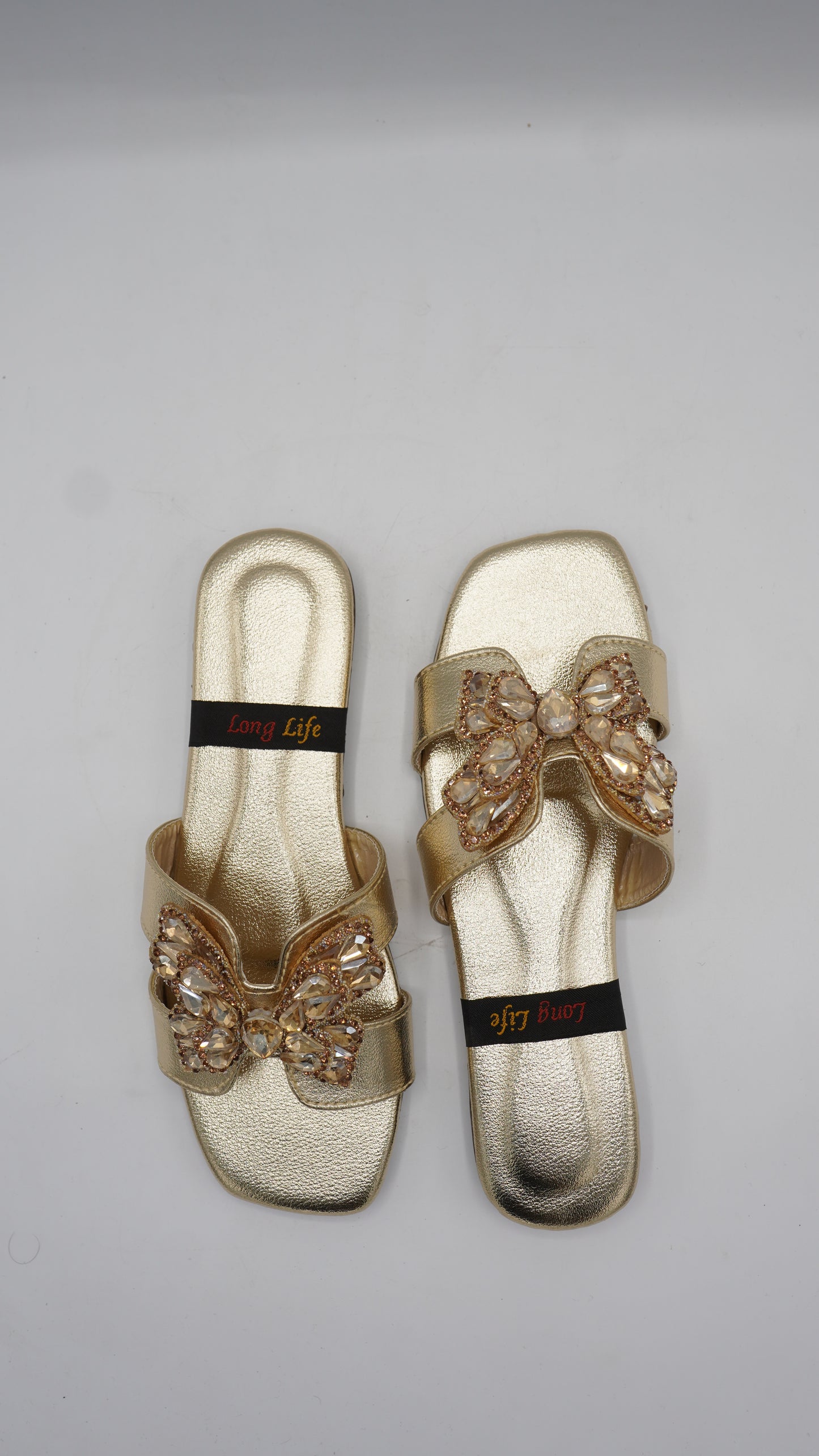 Elegant Gold Butterfly Slides
