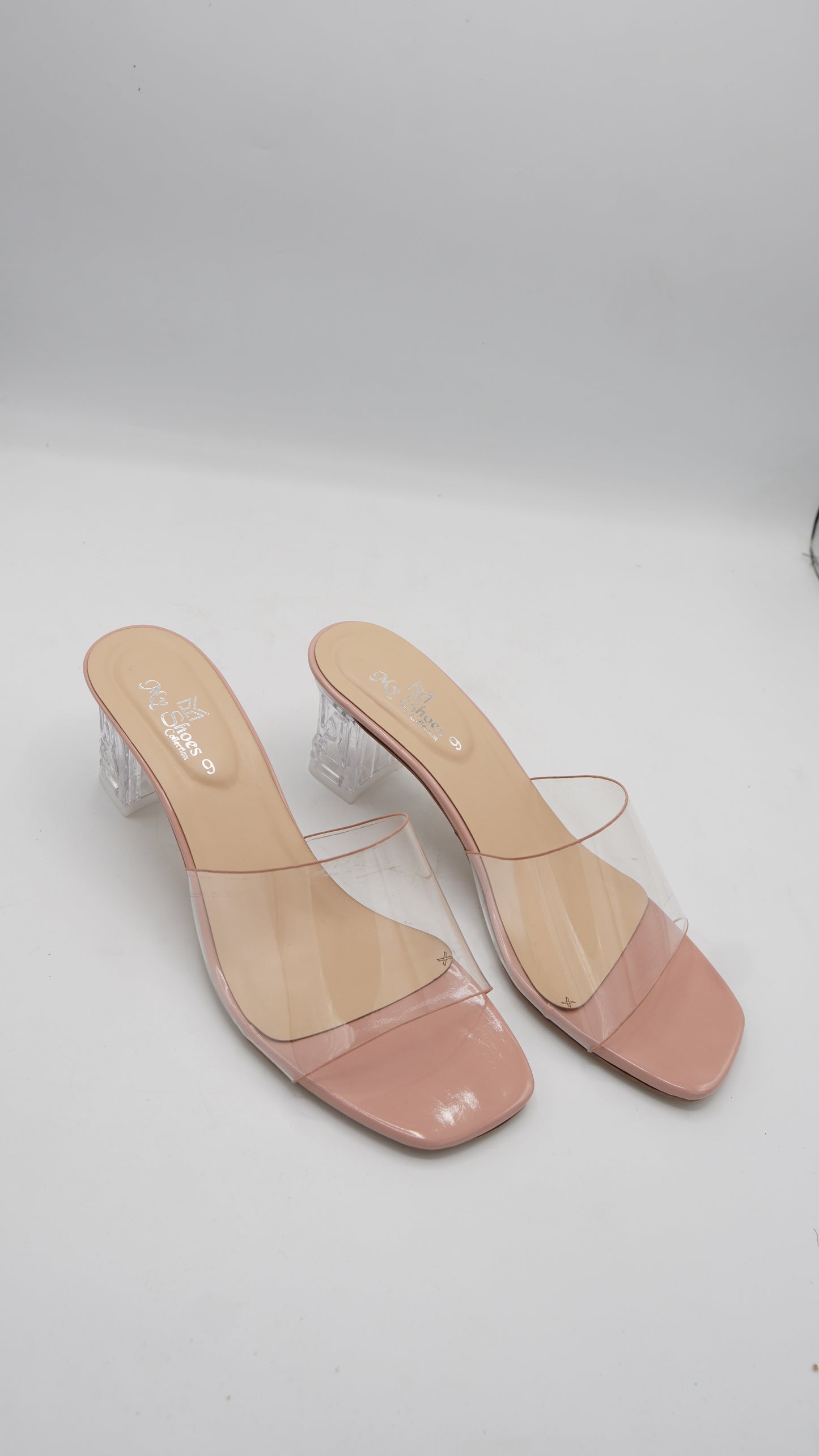 Elegant Transparent Strap Block Heels