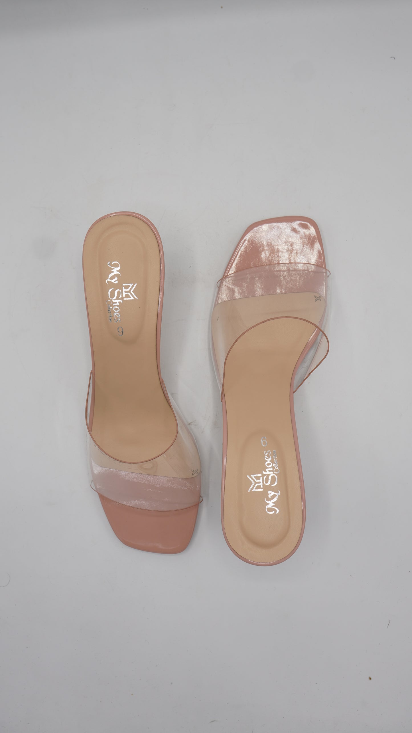 Elegant Transparent Strap Block Heels