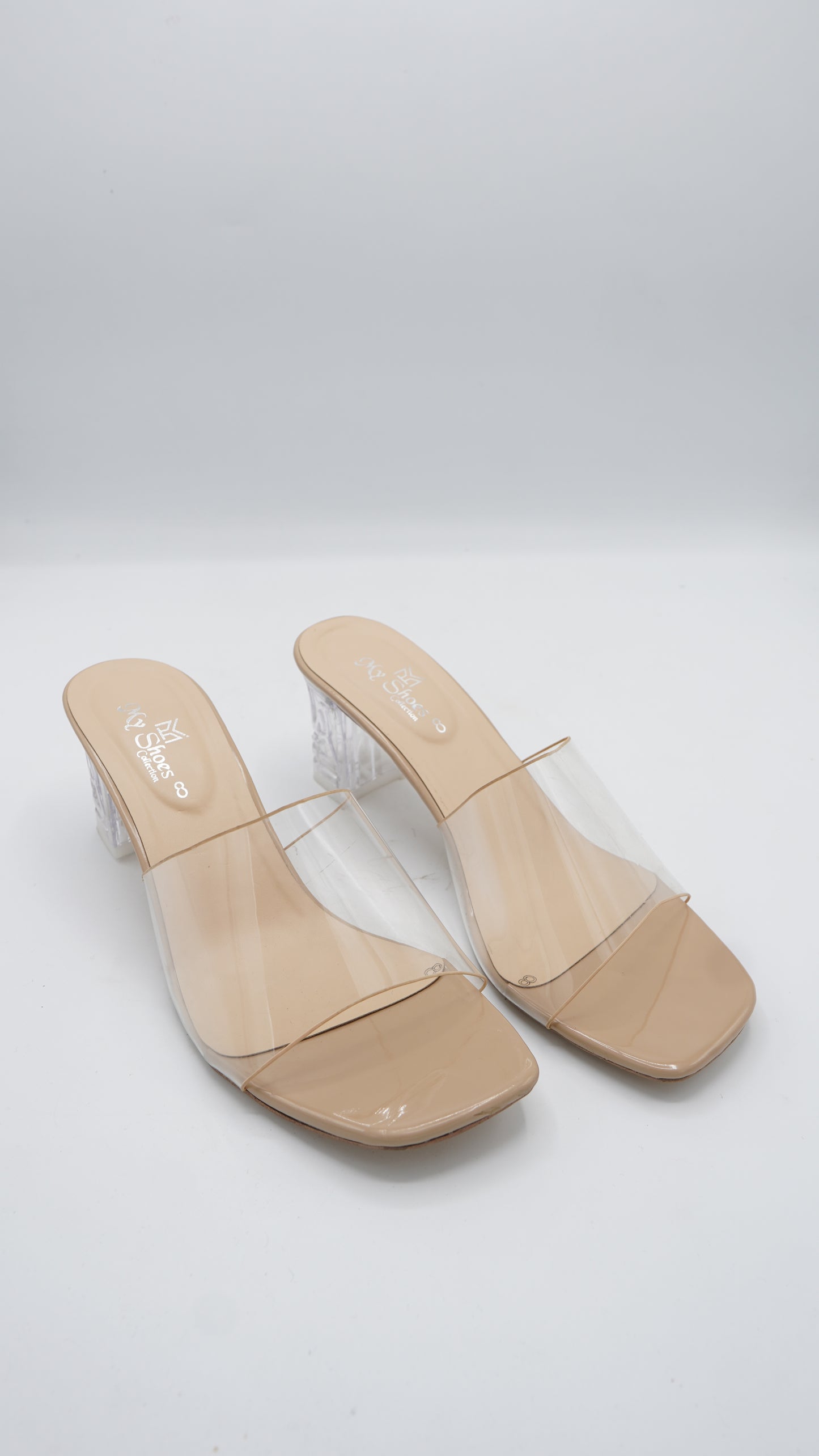 Modern Transparent Block Heel Sandals