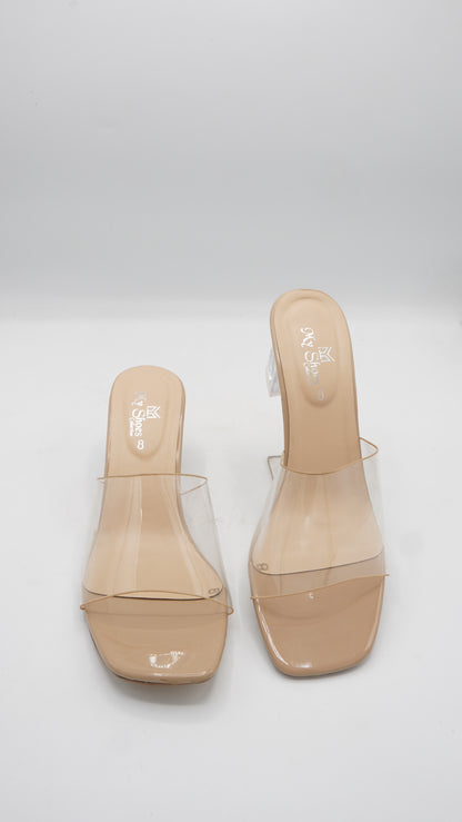 Modern Transparent Block Heel Sandals