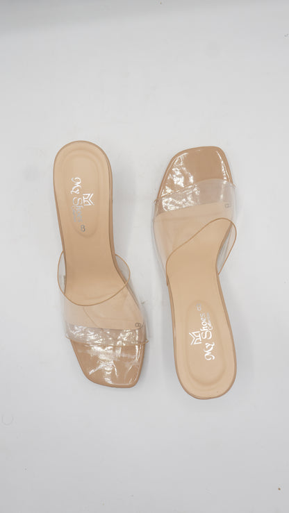 Modern Transparent Block Heel Sandals