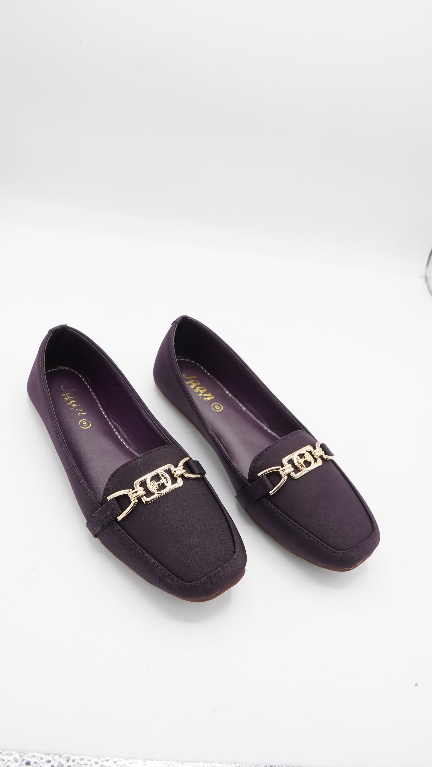 Chic Deep Purple Gold-Accent Loafers