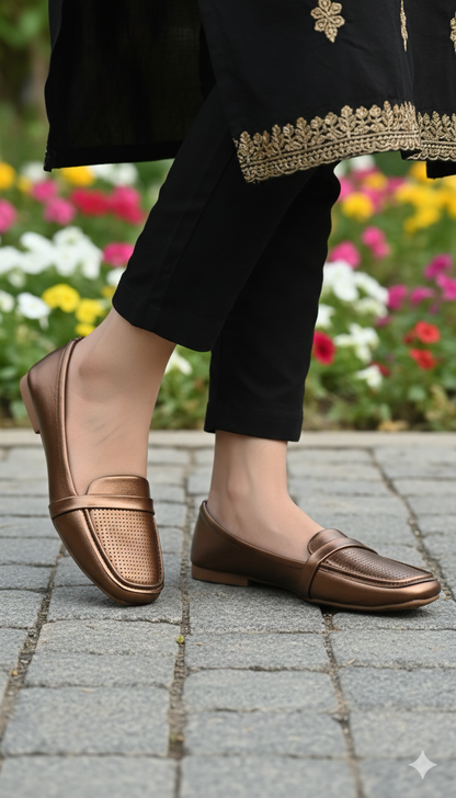 Metallic Bronze Pumps