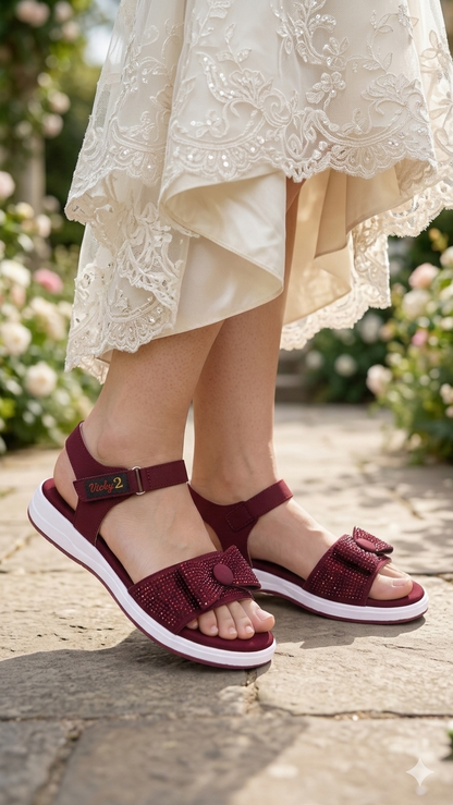 Crystal-Embellished Sport-Comfort Sandals