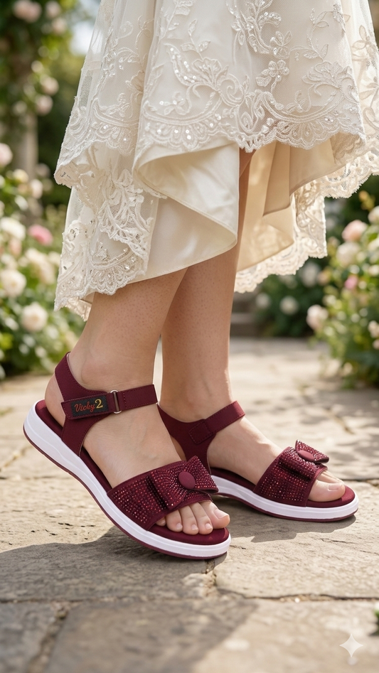 Crystal-Embellished Sport-Comfort Sandals