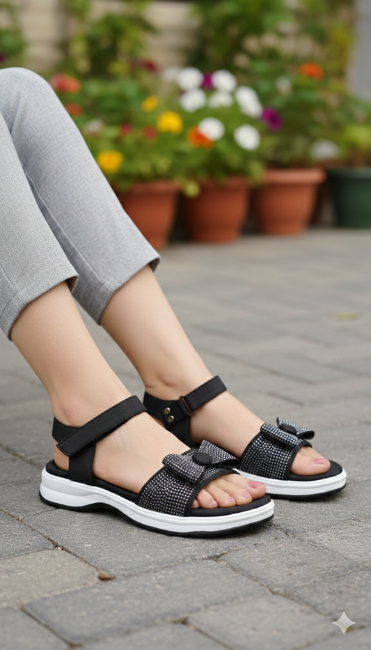 Glamorous Embellished Sport-Chic Sandals
