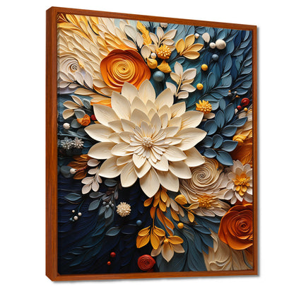 Botanical Whirlwind IV – Orange & Teal Art Print