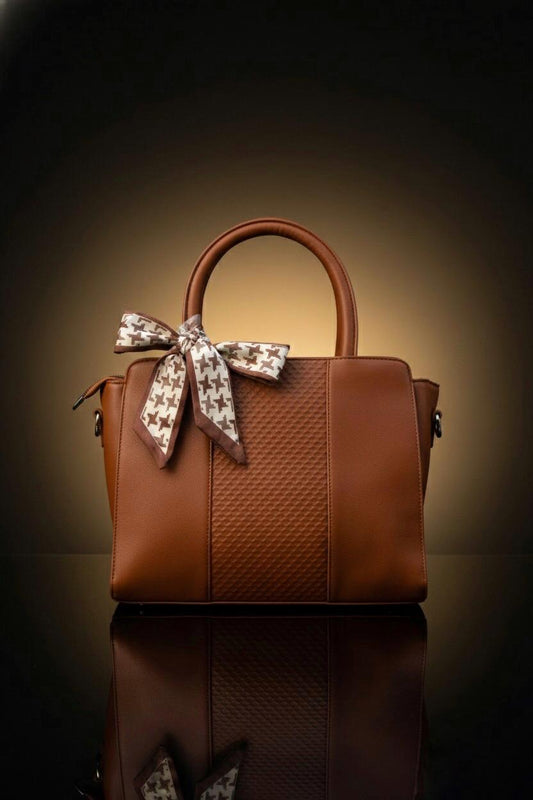 Classic Brown Handbag with Signature Bow Detail