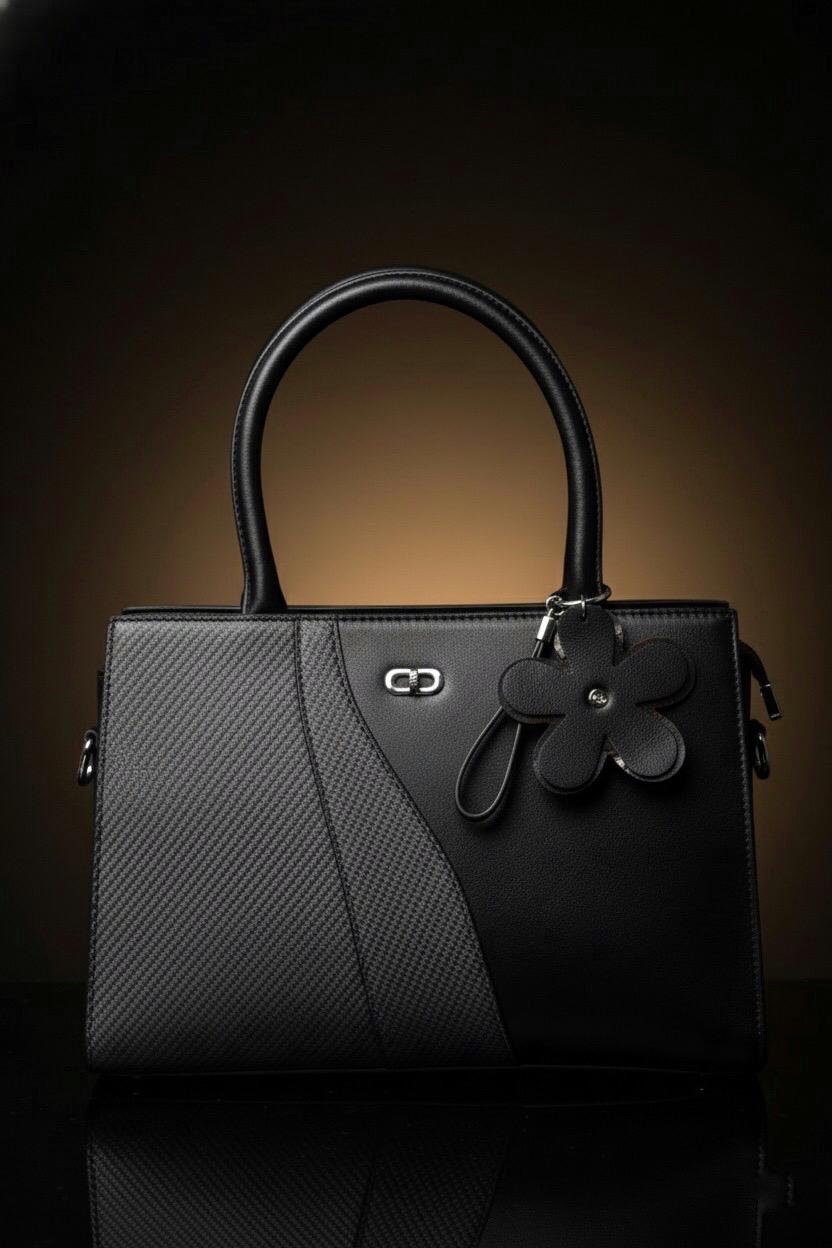 Midnight Noir Modern Structured Tote