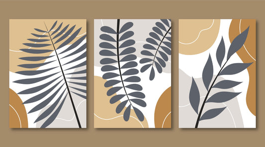 Nature's Harmony: Minimalist Leaf Triptych