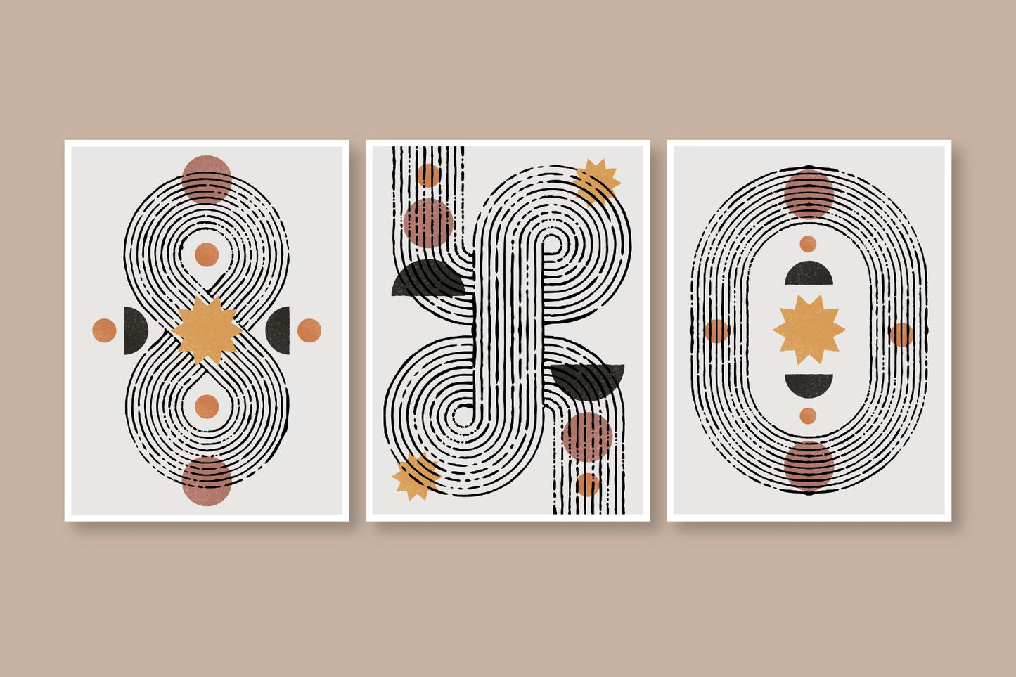 Modern Harmony Wall Art Trio
